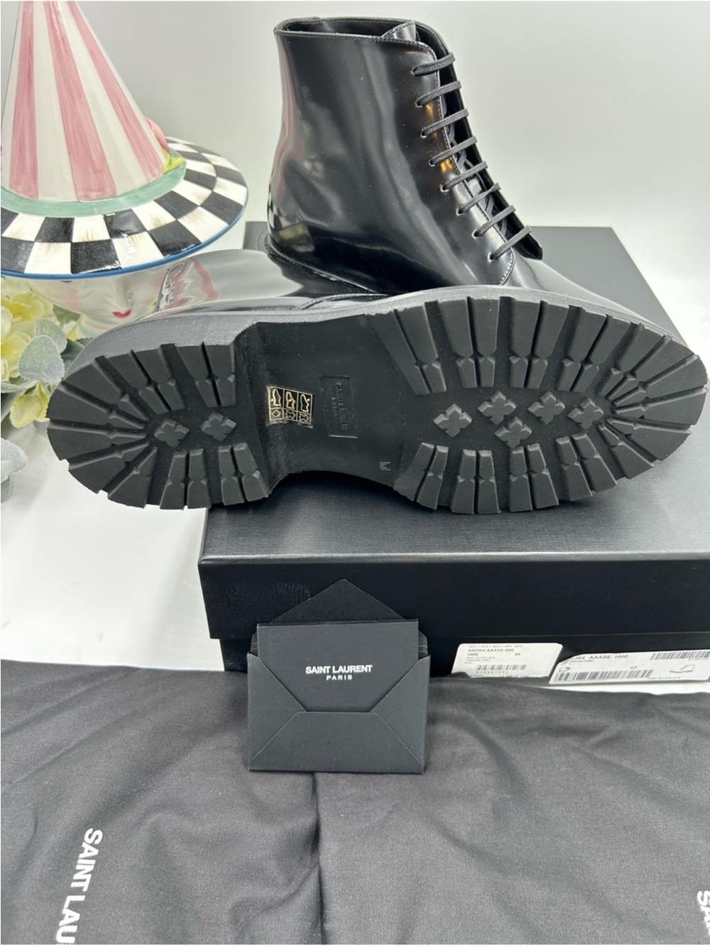 Men’s Saint Laurent combat boots size 43 made in Italy NWT - Picture 8 of 13